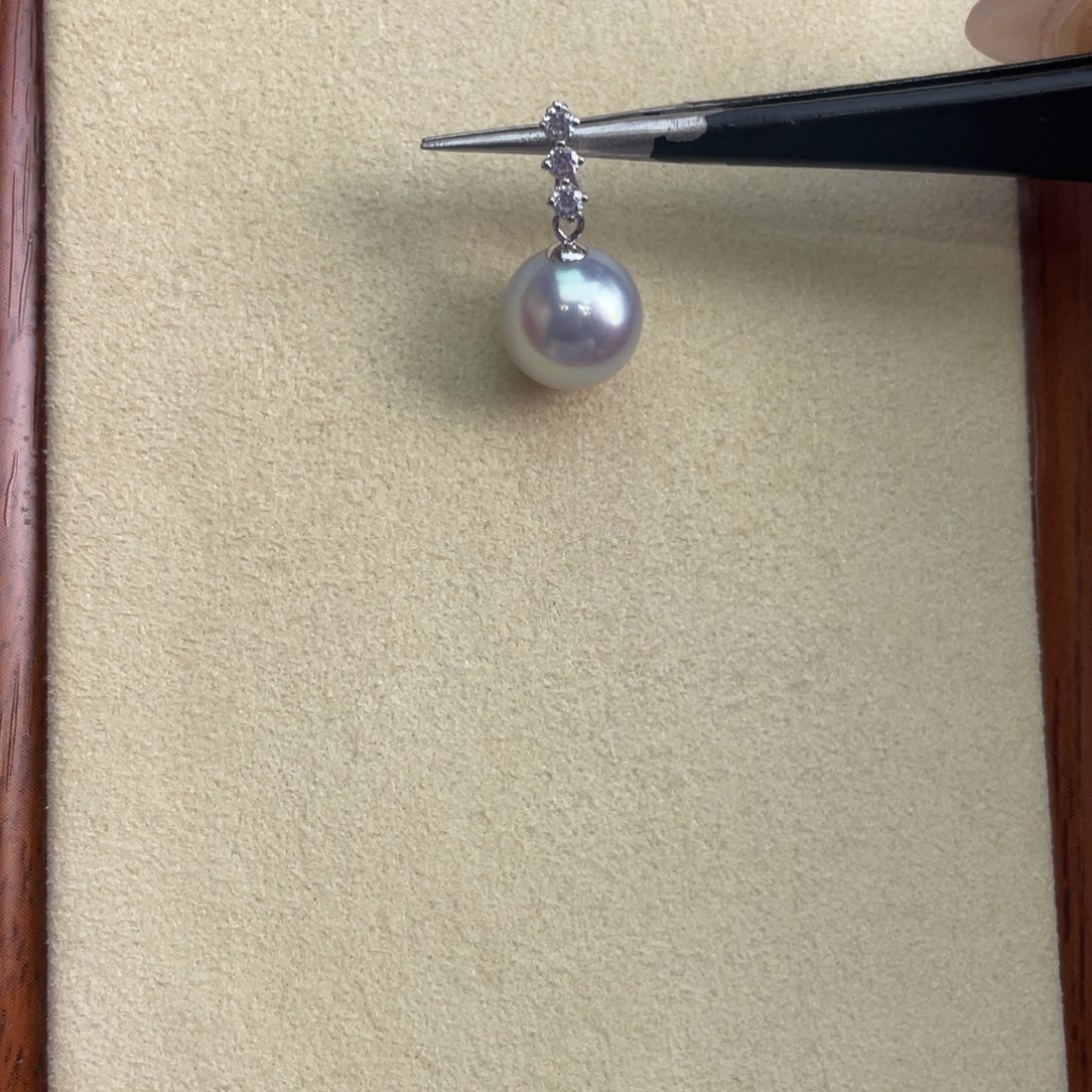 海水珍珠18K金镶嵌吊坠(不含链)