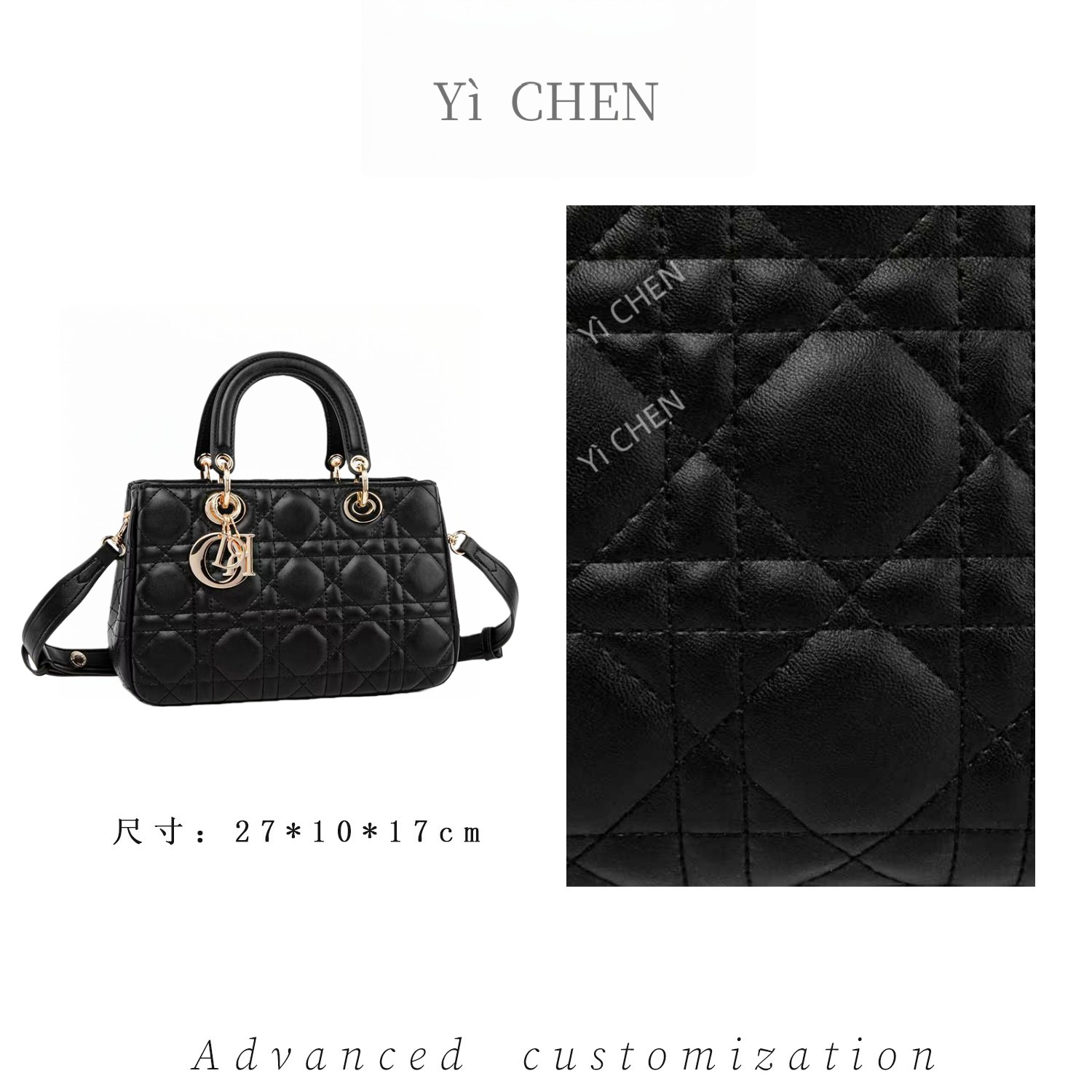 【Yì CHEN】QYX-81750-黑色 时尚女士新款手提单肩斜挎包轻奢