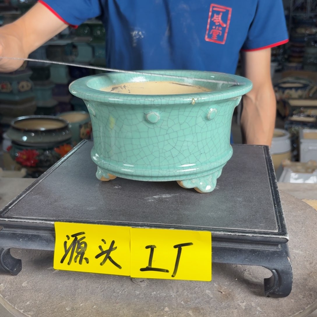 一风堂石湾花盆 内17*9滴釉695