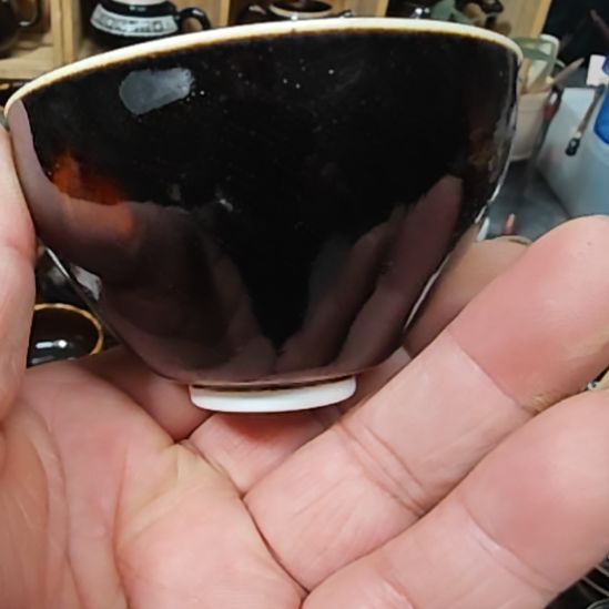 天然老黑釉斗笠盏