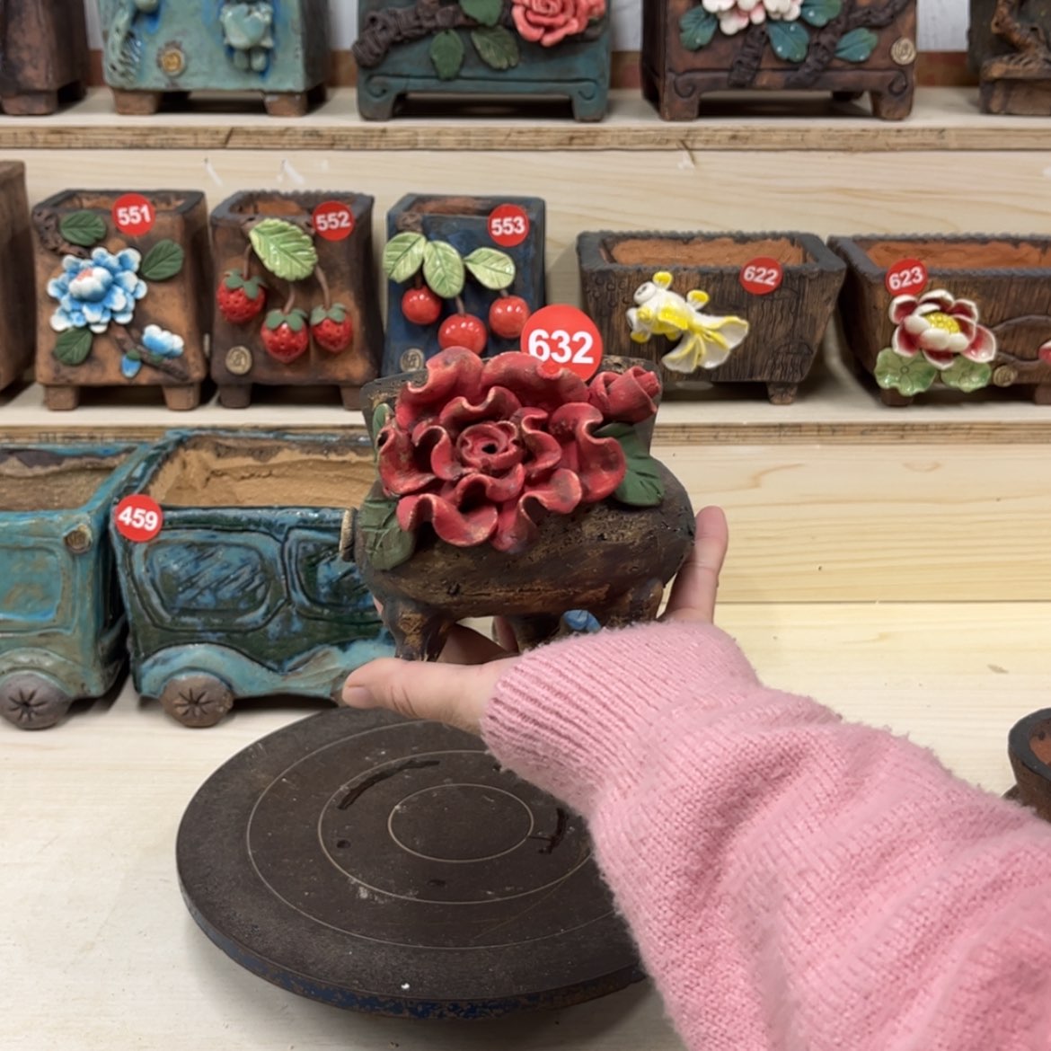 【闪购商品】紫砂花盆632内口9外高10