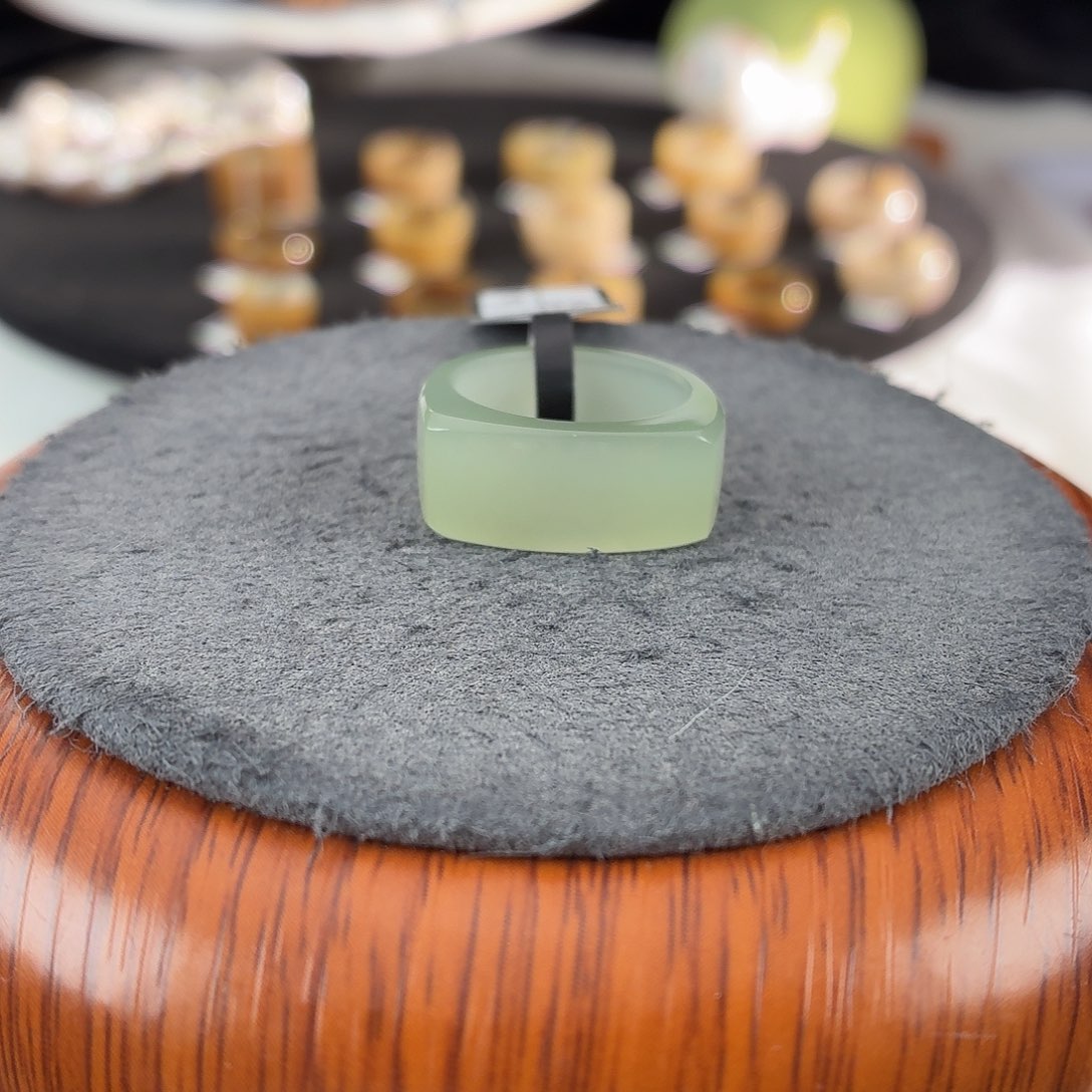 和田玉未镶嵌戒指b126晴水马鞍16.3不退换