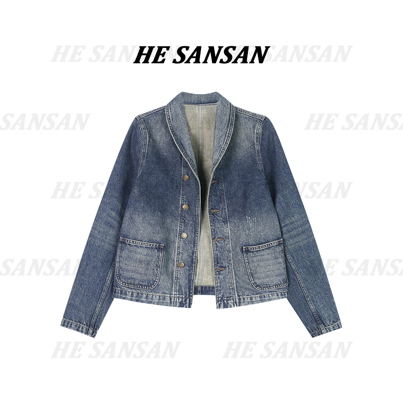 【SANSAN】轻奢气质休闲百搭重工时尚牛仔外套DY-90177