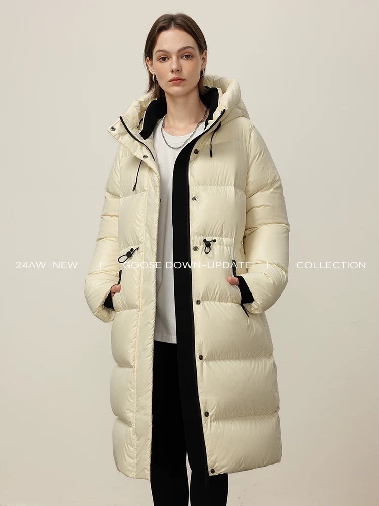 2505长款常规款连帽女韩系过膝时尚过膝百搭女款羽绒服