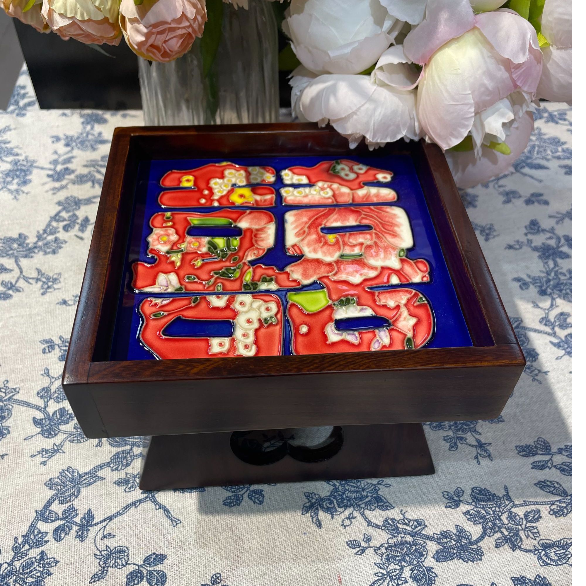 年终年货{木承台}国潮复古新中式轻奢文创老榆木茶盘装饰摆件托盘