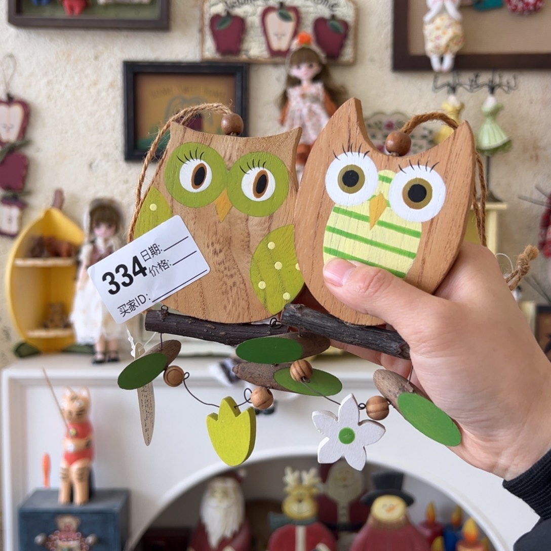 木默认微瑕微脏！外贸样品挂件摆件334