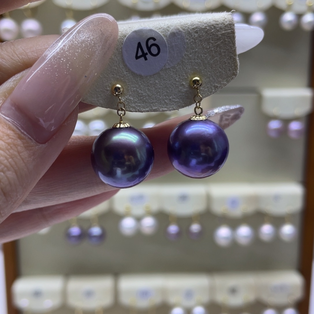 淡水珍珠耳饰18K金镶嵌