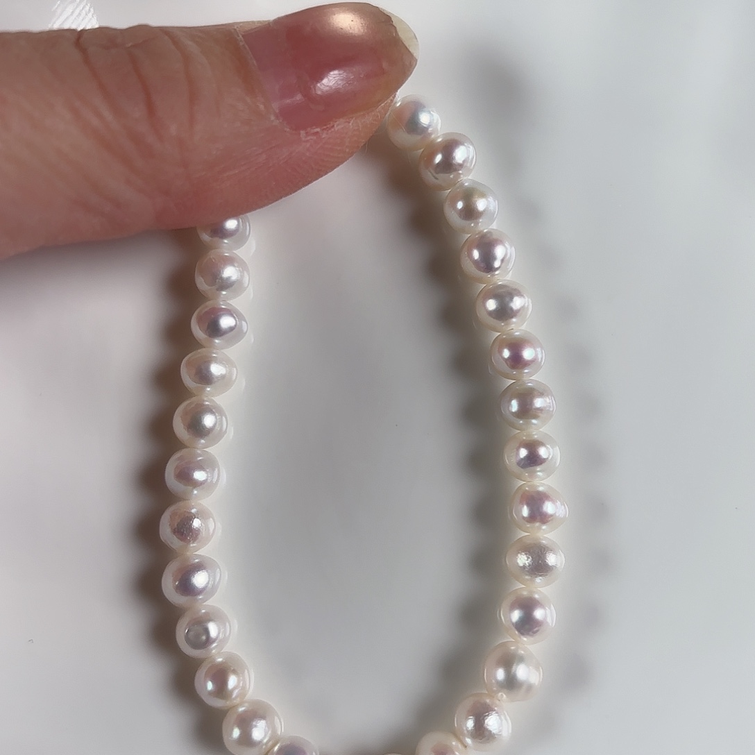 银S925镶嵌淡水珍珠手绳