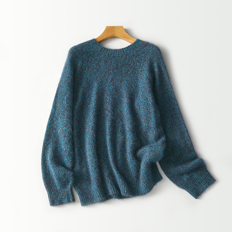 羊毛羊绒拉毛金豆圆领针织打底衫    RF417