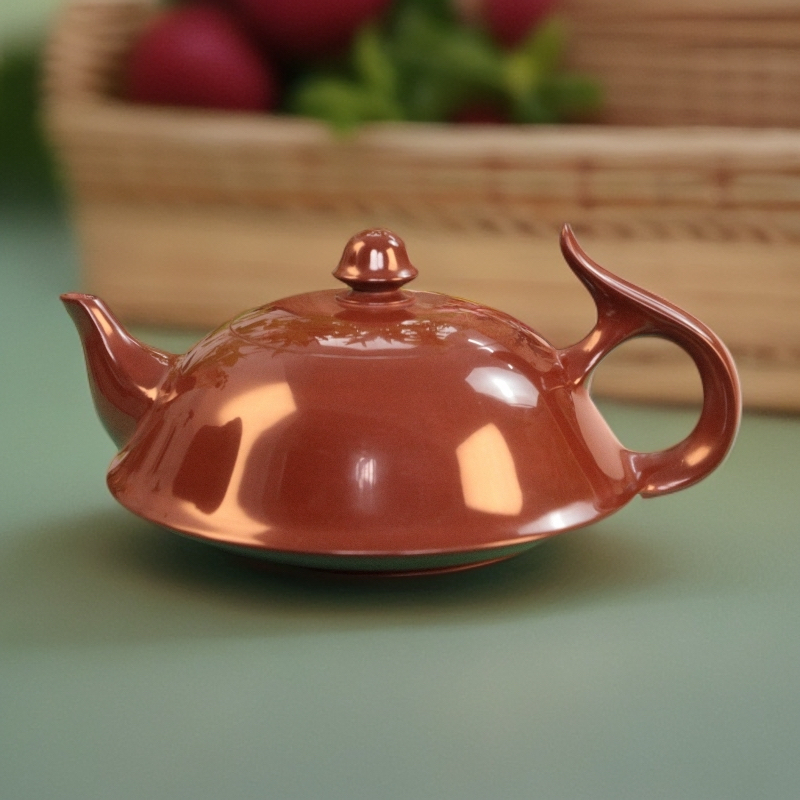 章泽伟-水磨将军壶 约130cc全手工薄胎手拉壶朱泥冲罐泡茶壶