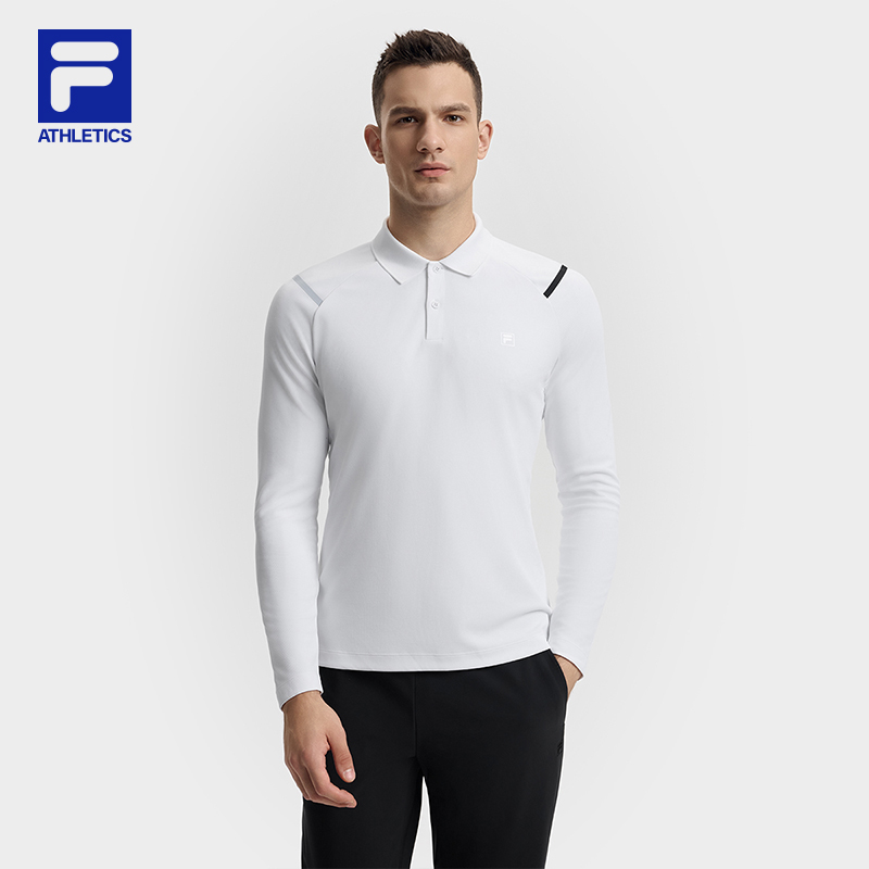 FILA斐乐运动POLO衫男士春季新款翻领休闲舒适长袖A11M513209F