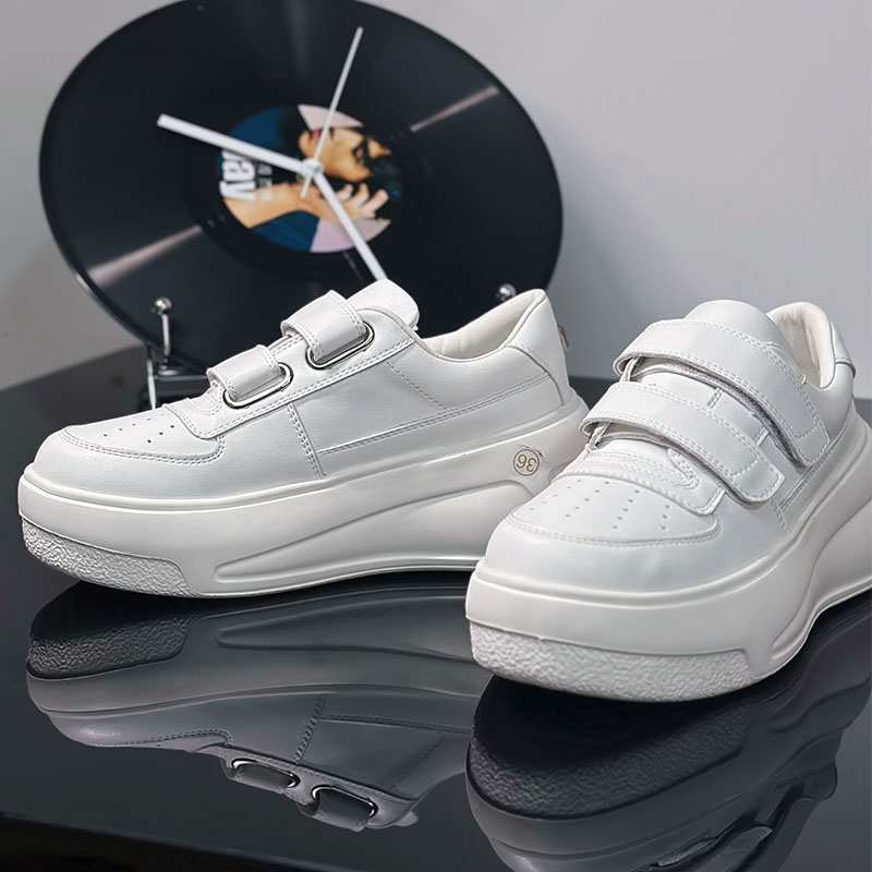 厚底魔术贴小白鞋小个子增高鞋5089