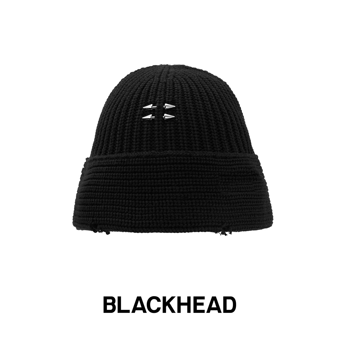BLACK HEAD/黑头铆钉穿刺针织盆帽