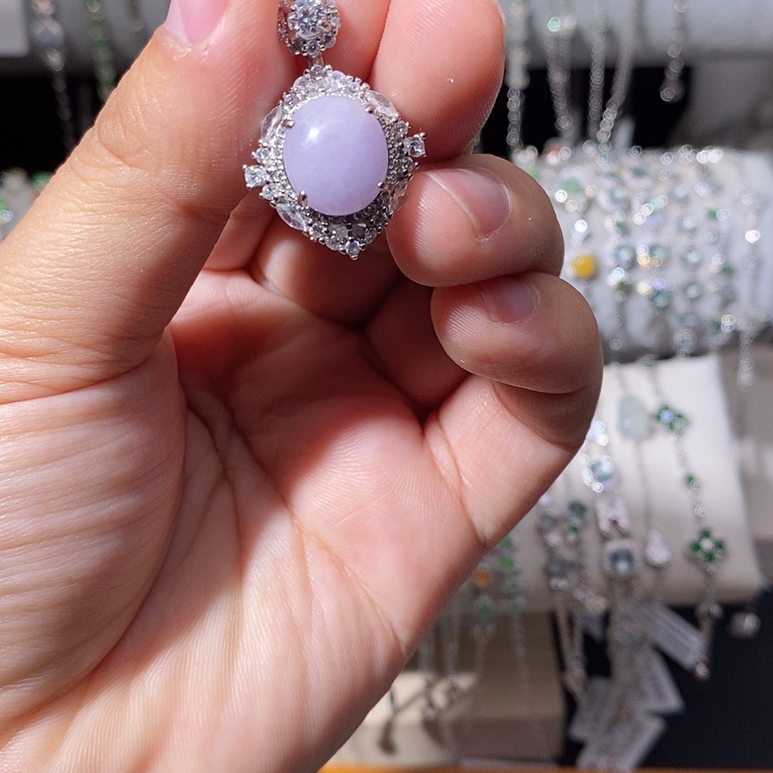 翡翠银S925镶嵌颈饰