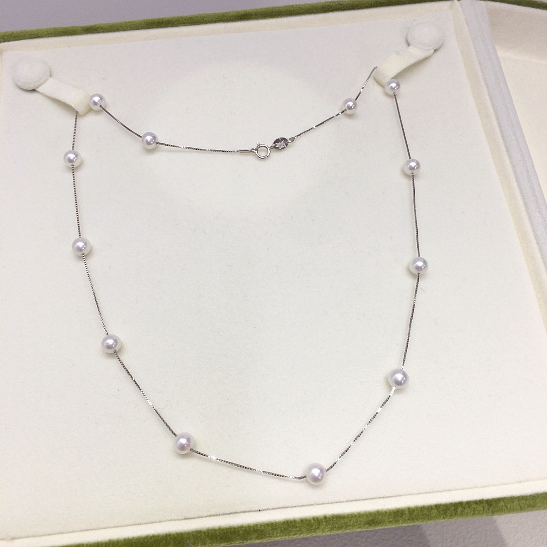 高品质天女极光满天星天然淡水珍珠项链珍珠吊坠锁骨链