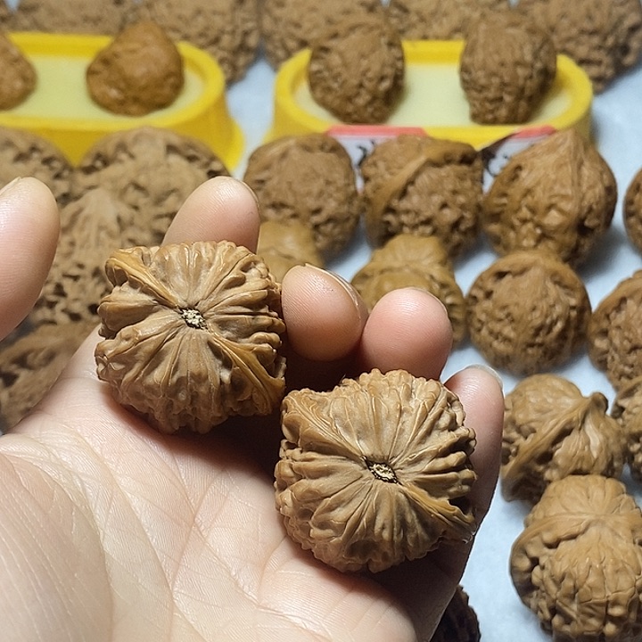 文玩核桃把件磨盘38尺有修