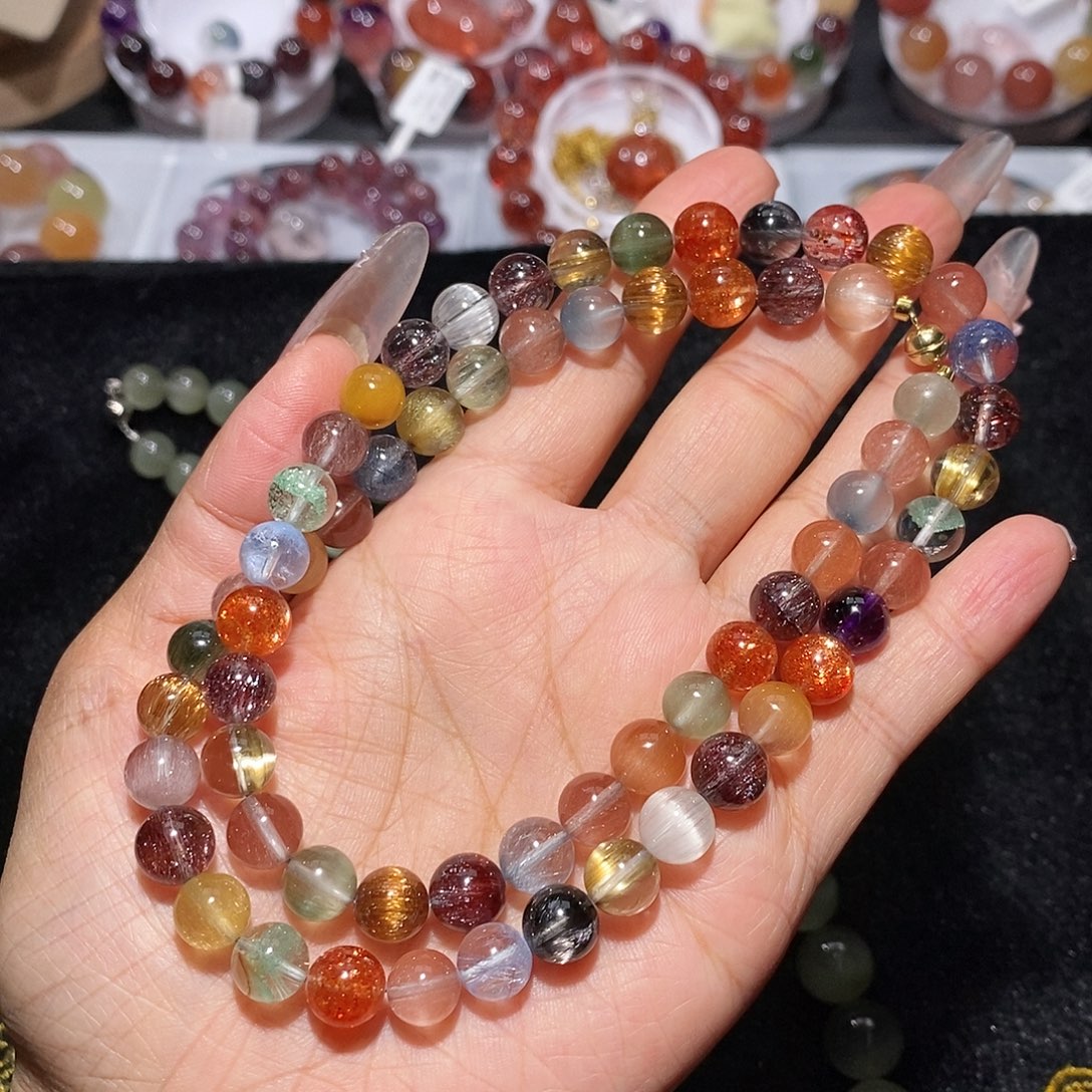 林***梦水晶18K金镶嵌手链多宝项链