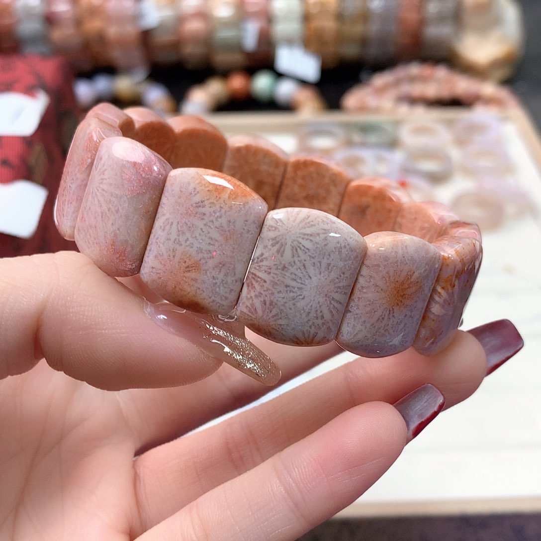 硅化珊瑚（珊瑚玉）手链未镶嵌宇**晨735