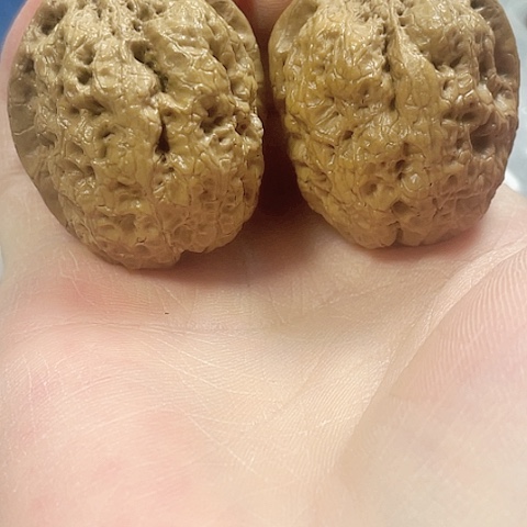 文玩核桃把件小如意磕尖带彩差克重38