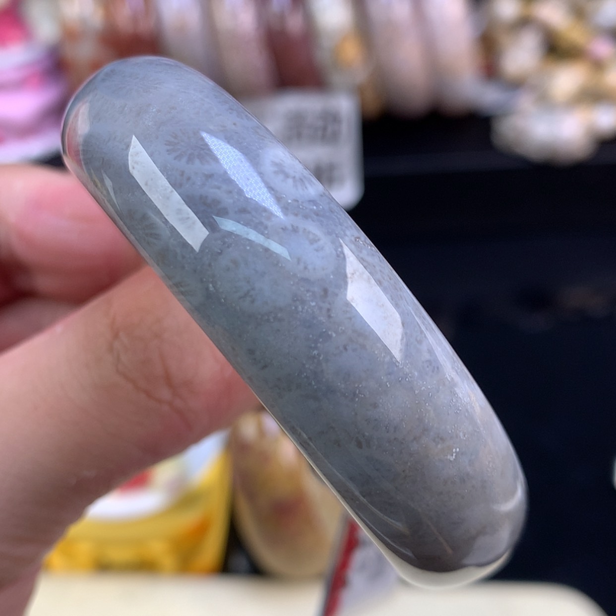 【闪购商品】颈饰未镶嵌硅化珊瑚（珊瑚玉）27号蓝调柠檬52圈