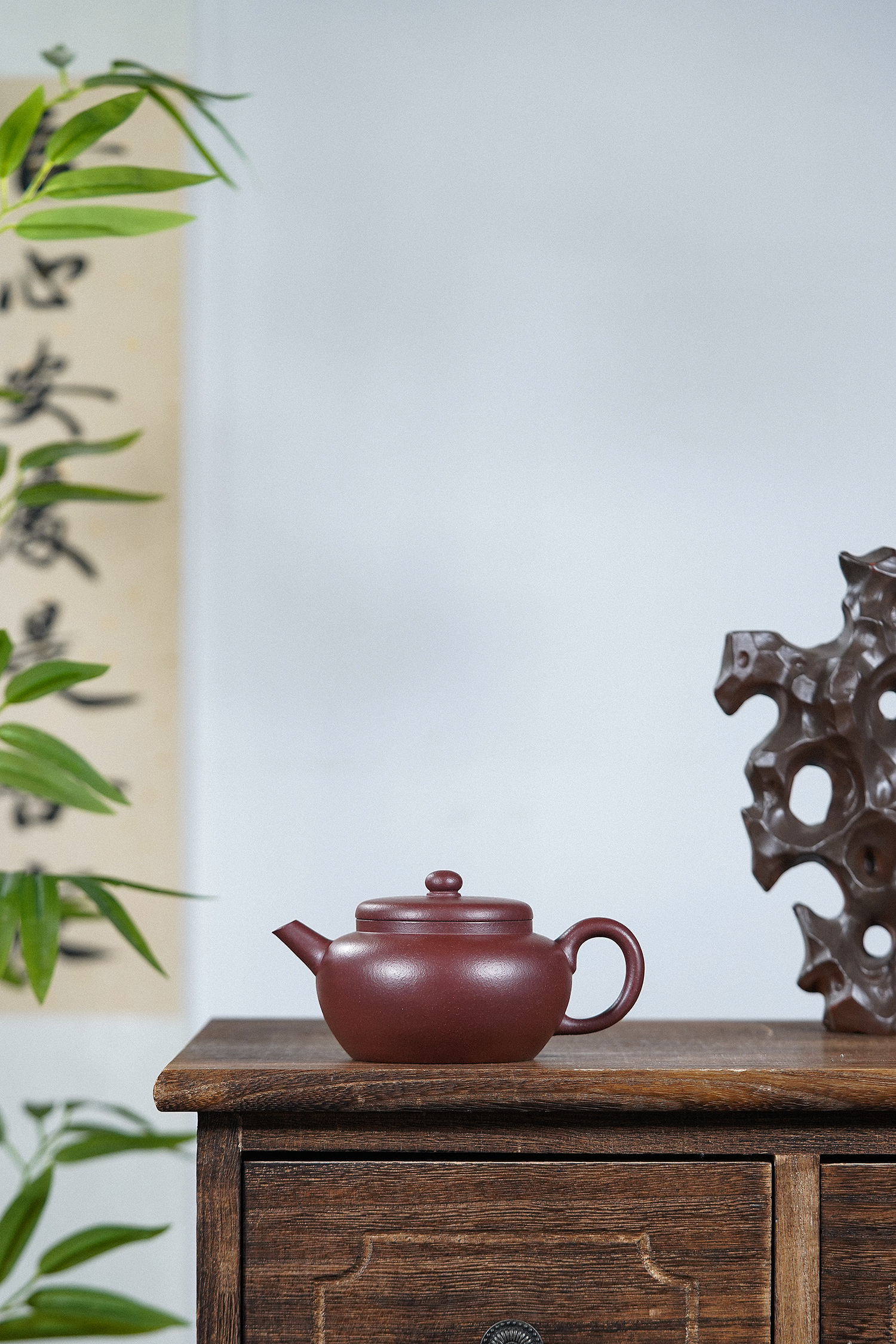 【禅砂居】亘古壶_210cc_枣红泥_全手工手制_宜兴原矿茶壶精工圆器.