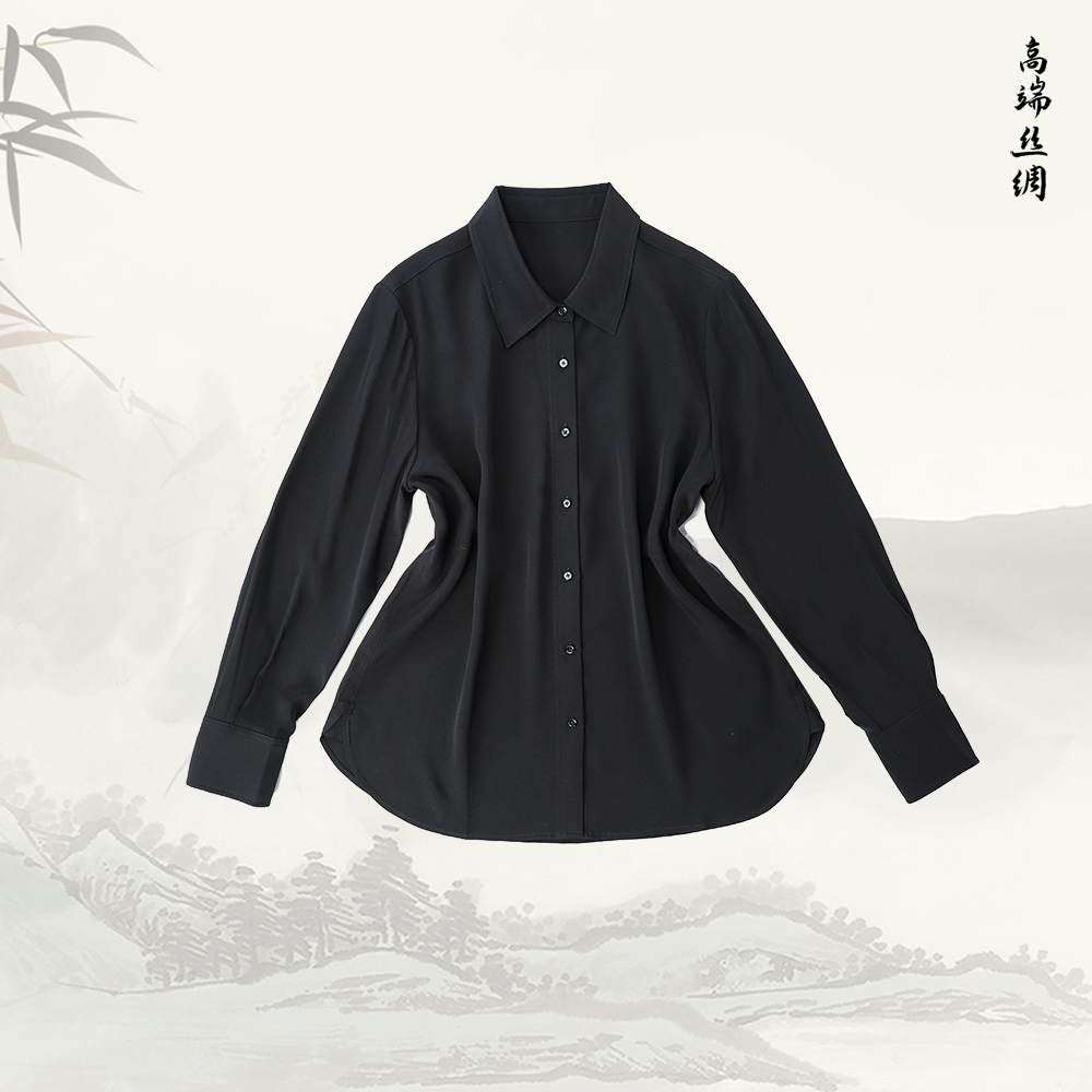 品牌新款桑蚕丝通勤百搭职业长袖衬衣516240