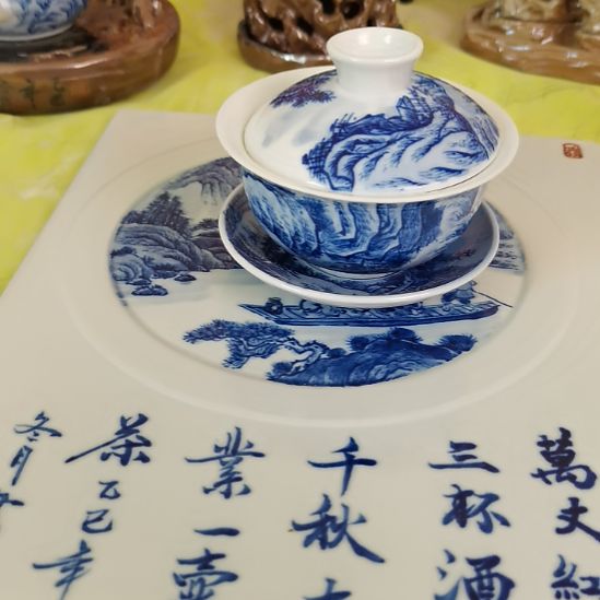 冰***泉景德镇釉下彩手绘釉下彩