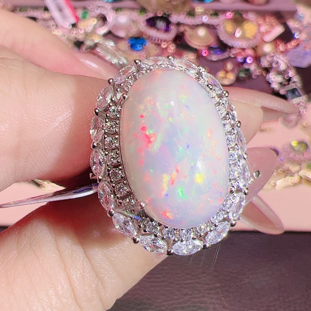 欧泊欧泊戒指银S925镶嵌