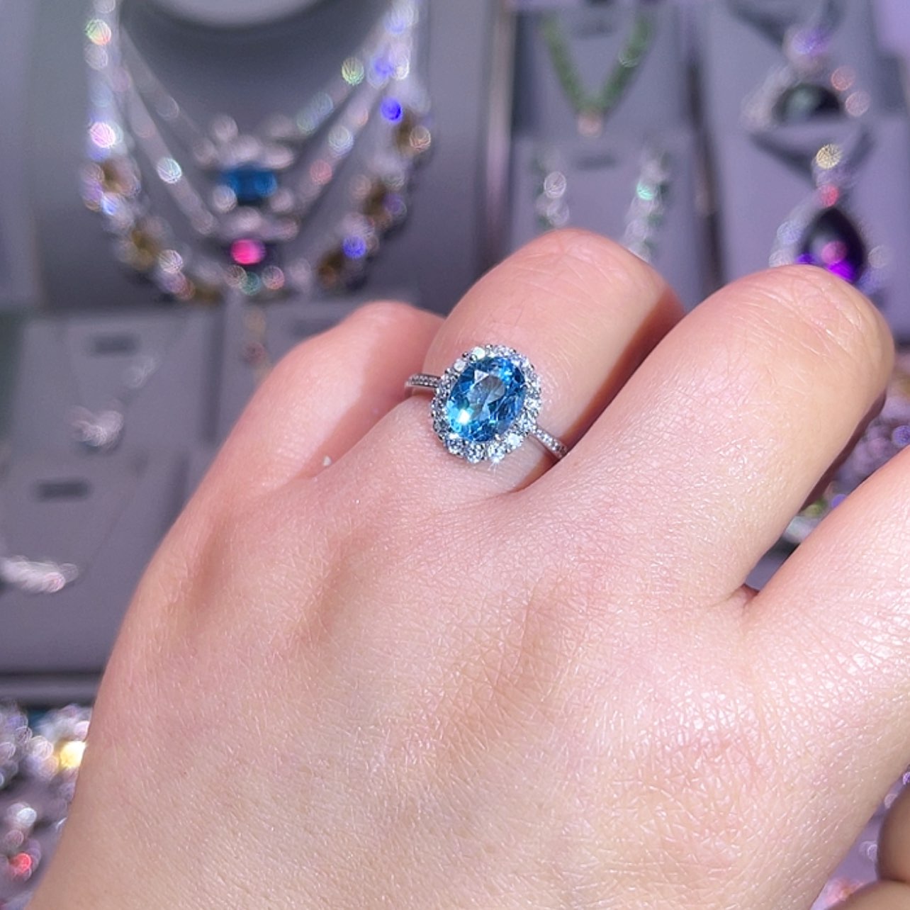 【闪购商品】托帕石戒指银S925镶嵌