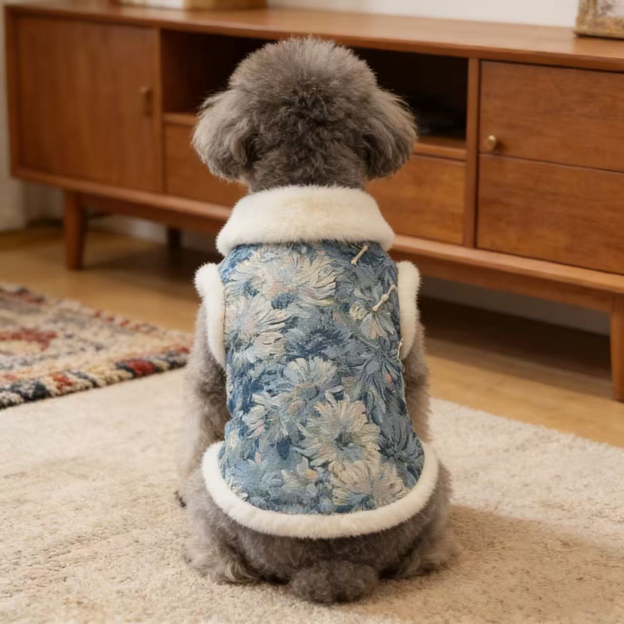 宠物猫咪狗狗衣服秋冬季泰迪比熊小型犬宠物秋冬款加厚喜庆唐装