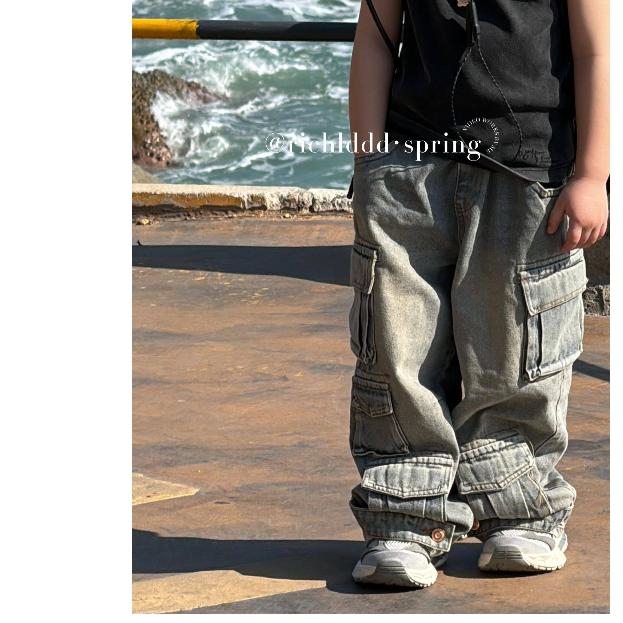 特NO退NO换卤蛋童装【潮流惯性】水洗重磅百搭翻袋3.0牛仔裤