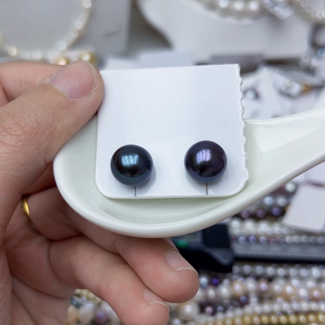 淡水珍珠耳饰银S925镶嵌