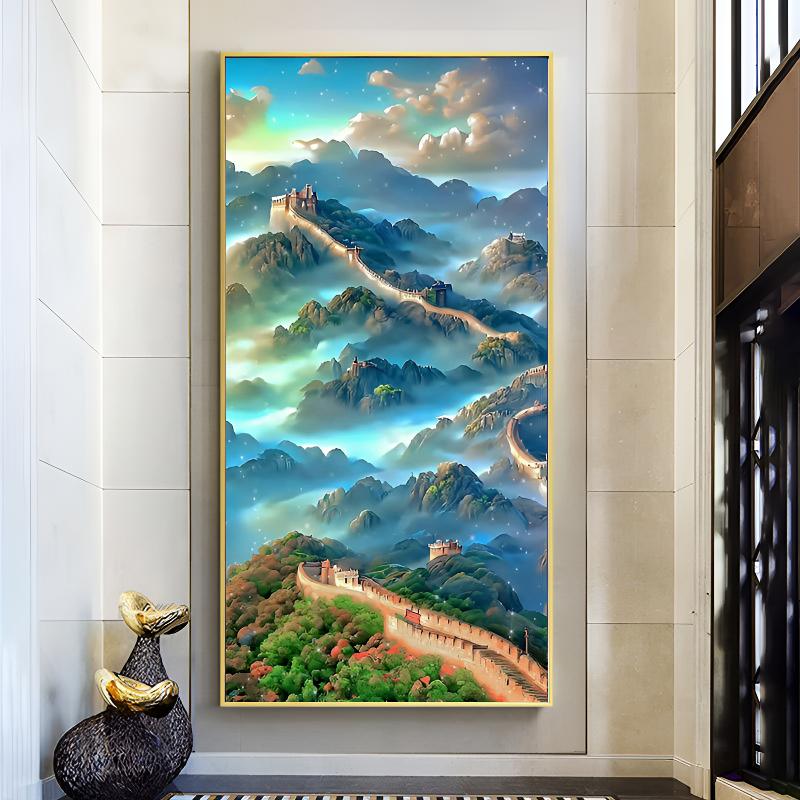2025新款钻石画客厅满钻万里长城点贴画高颜值手工diy点钻十字绣