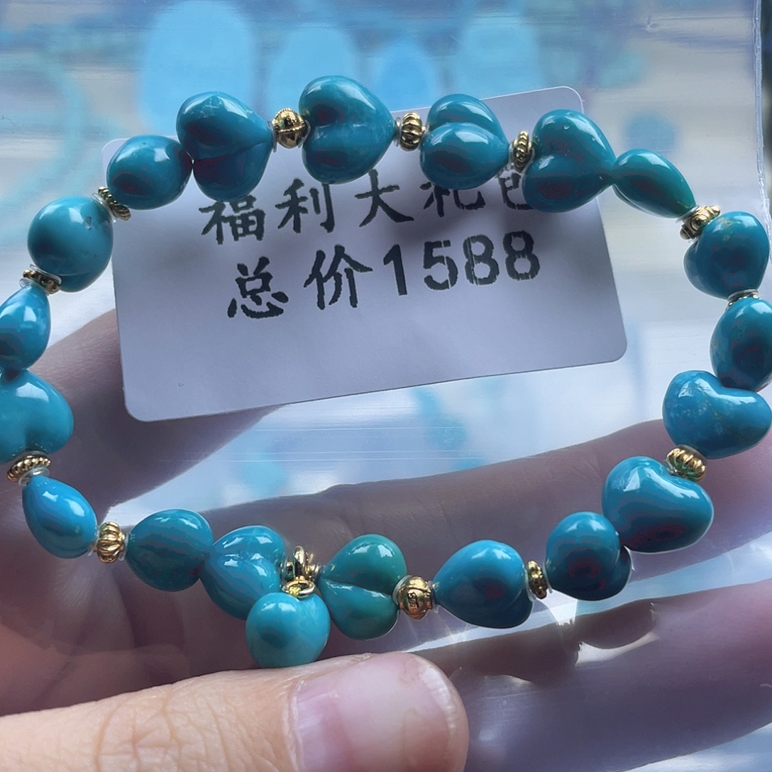 绿松石银S925镶嵌天然原矿绿松石雕刻件