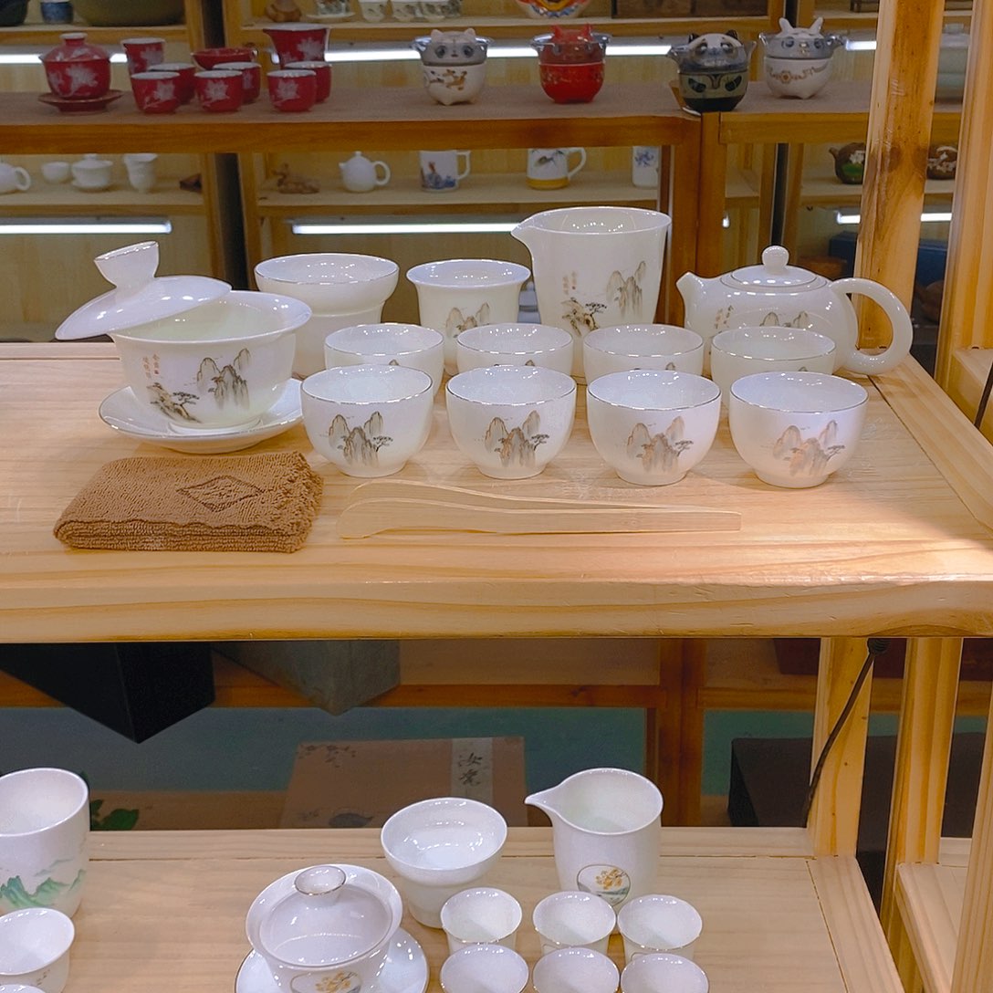 【不止】羊脂玉瓷茶具套装