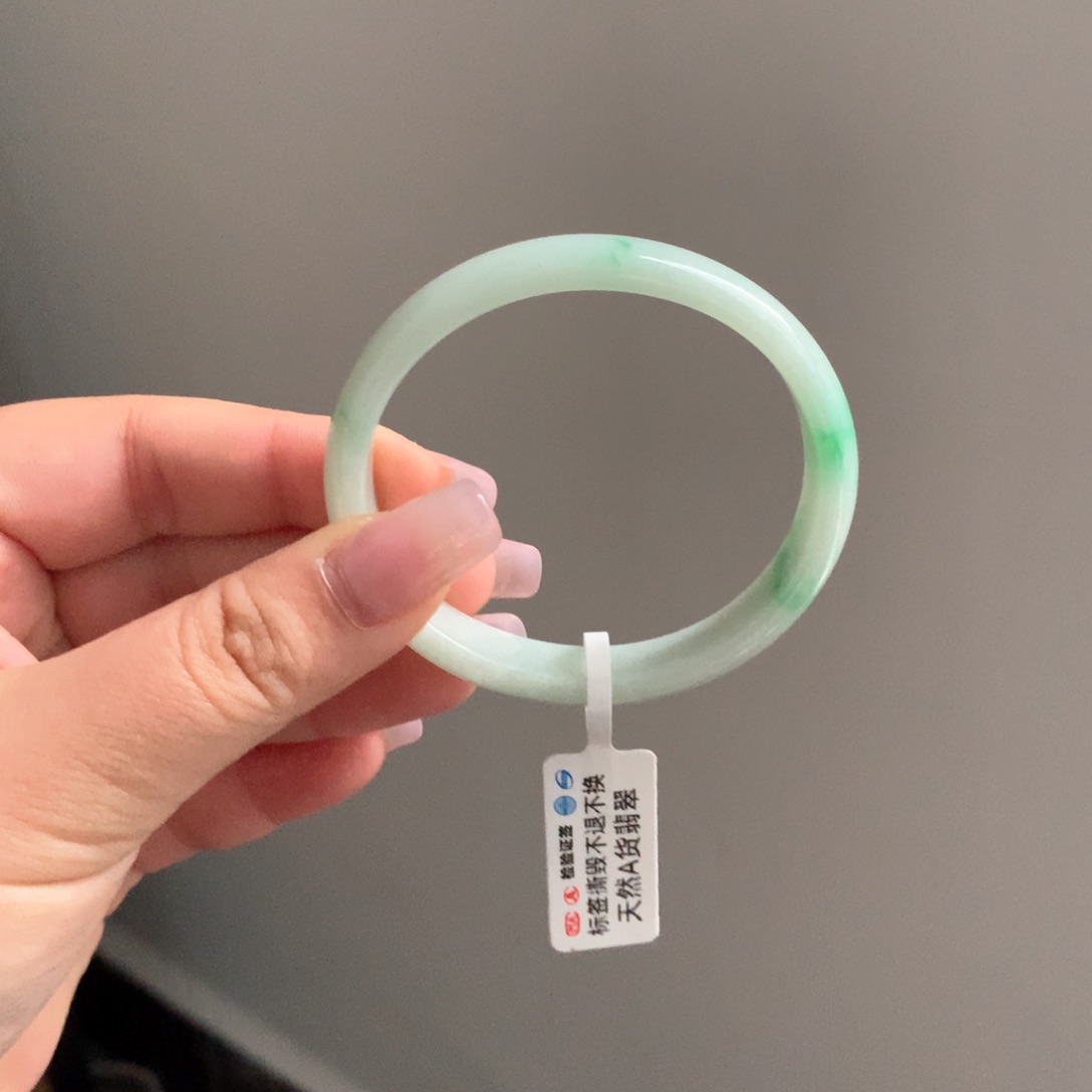 翡翠手镯未镶嵌3 55飘阳绿贵妃