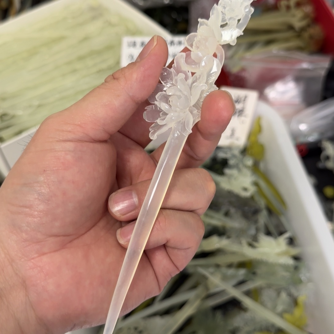 岫玉发饰未镶嵌明君玉簪就是好看