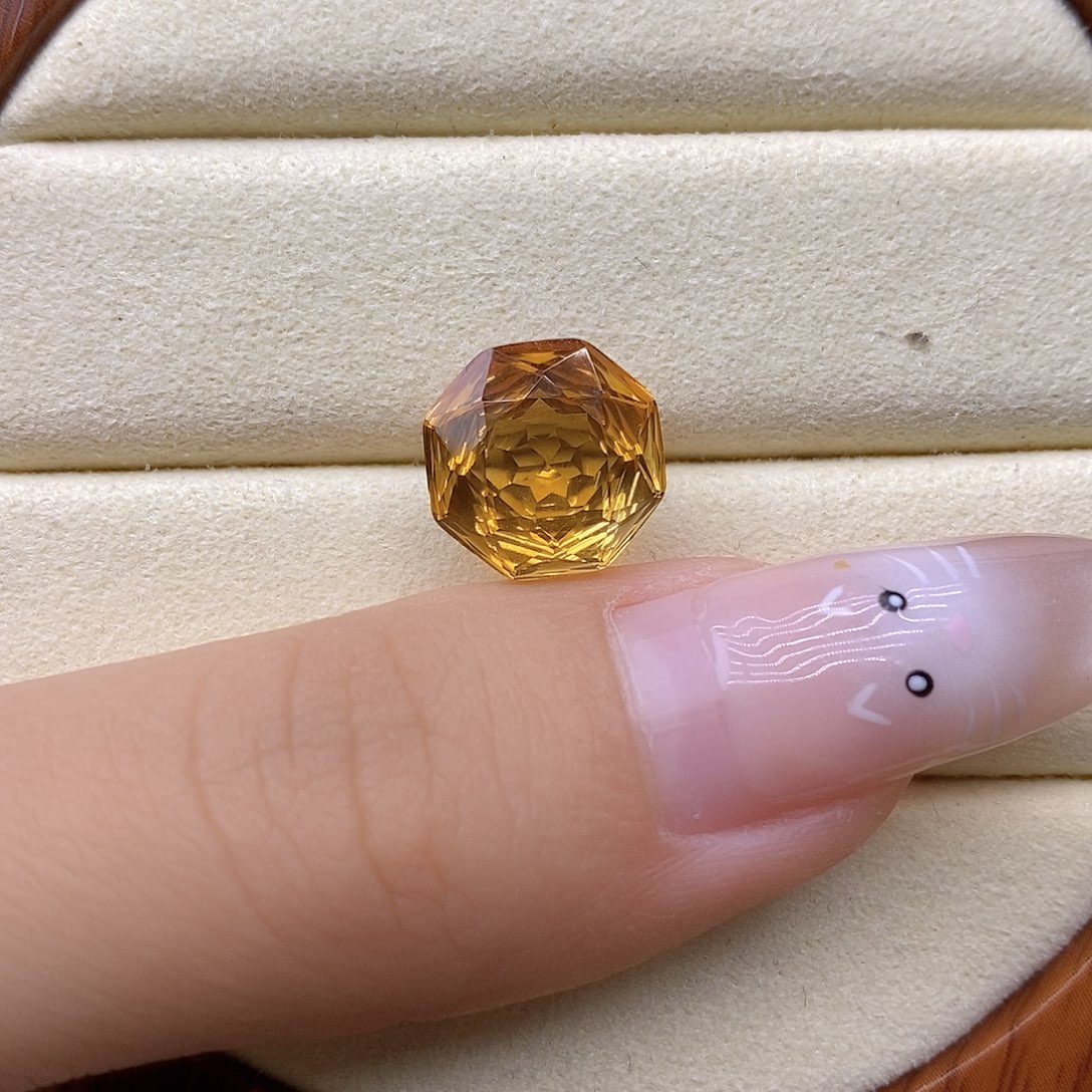 小***杜未镶嵌水晶珠宝半成品纯天然无优化黄水晶裸石定制Q