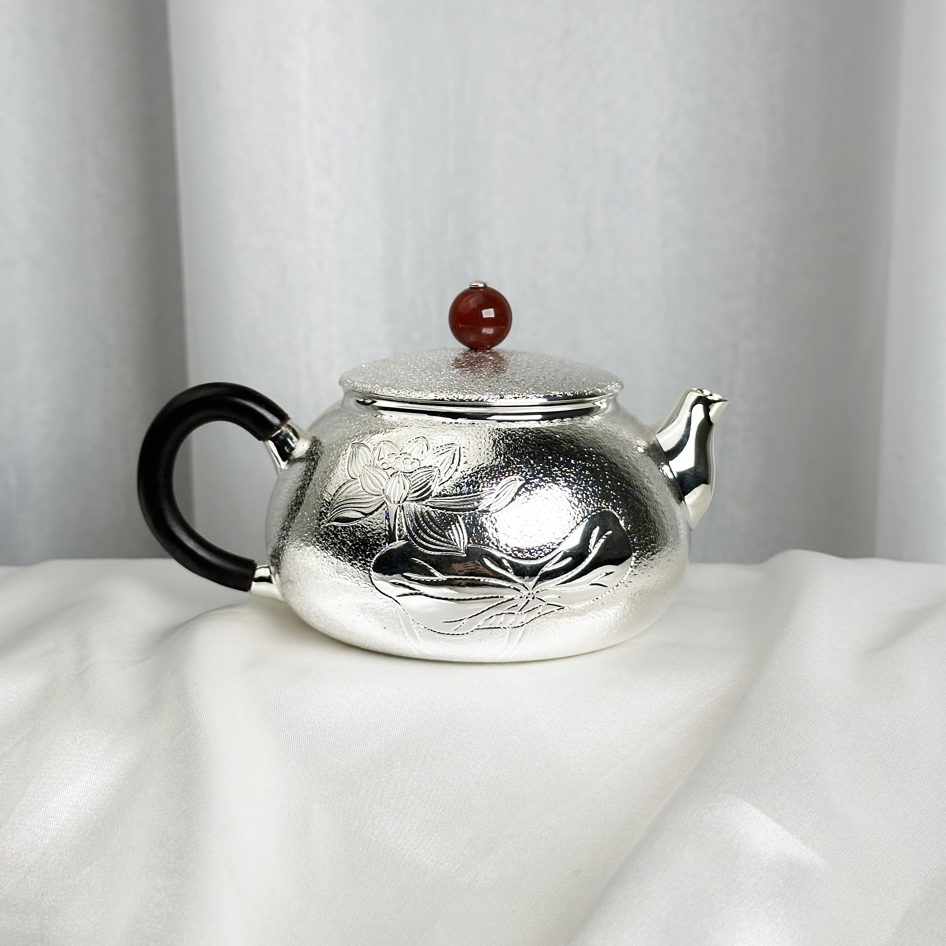 新品-手工锤纹荷花荷韵泡茶壶999