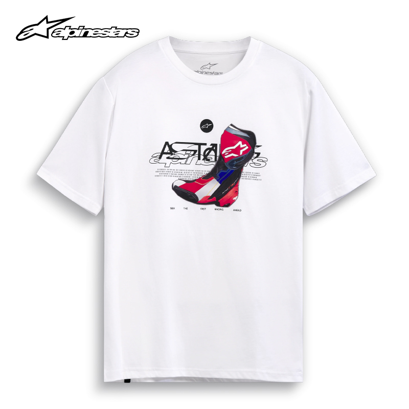 a星alpinestarsT恤短袖纯棉骑行越野摩托车赛车圆领