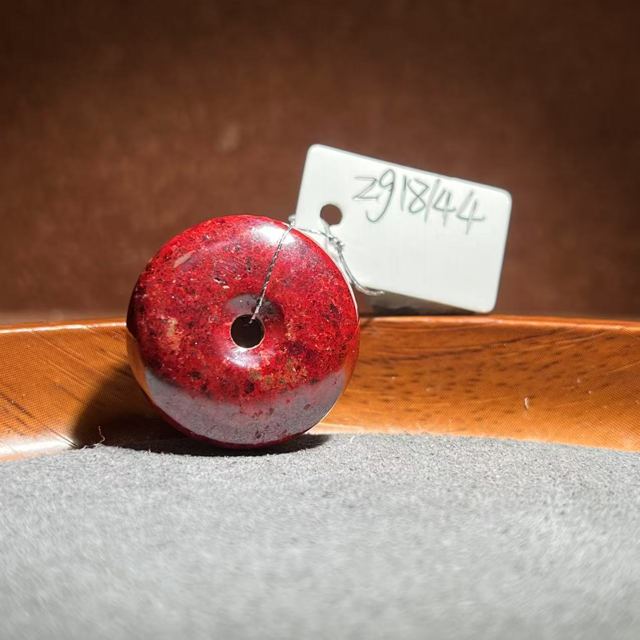 天然辰砂【张老斯珠宝】朱砂平安扣zg18144(多样性发货 拍一发一)