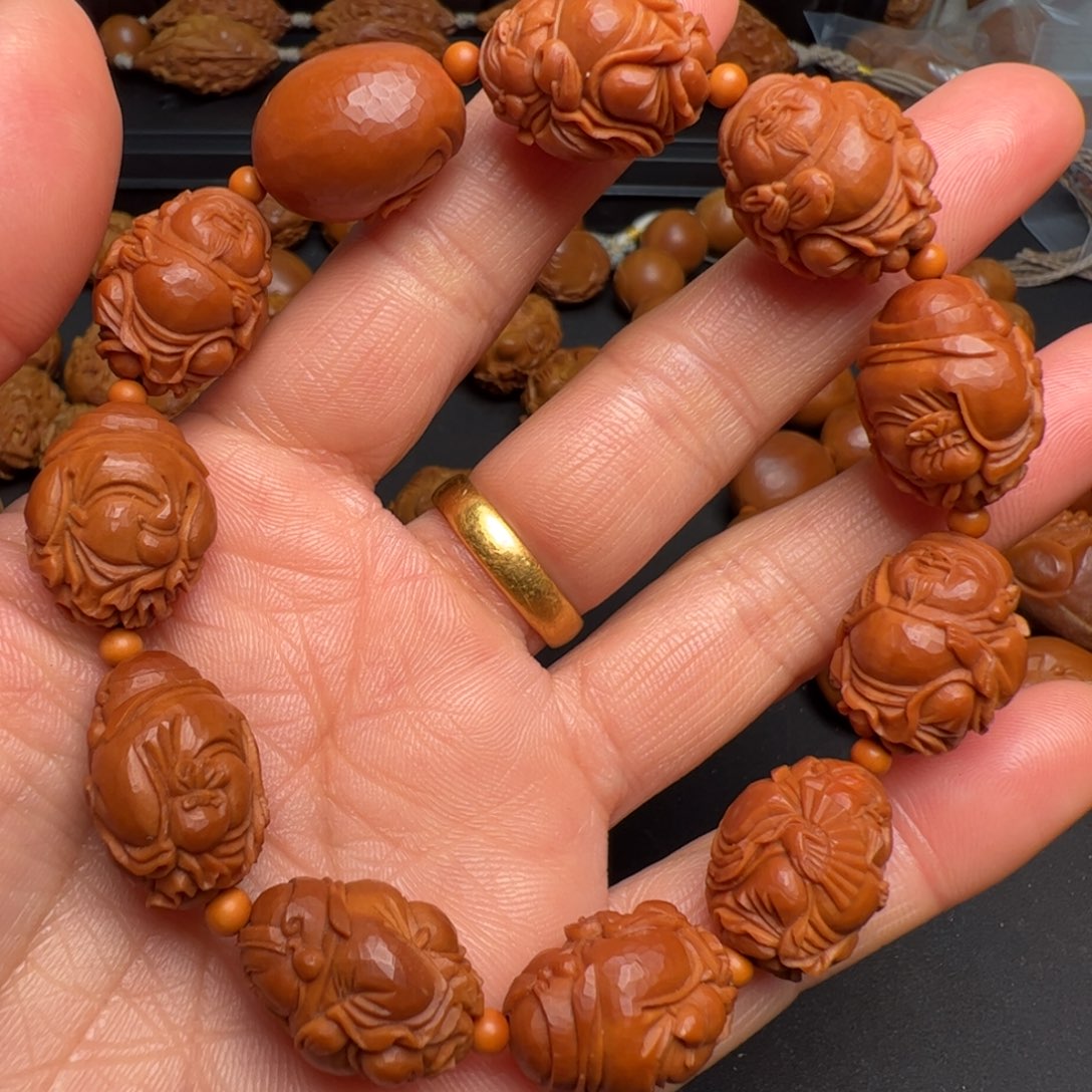 獨***3手串/手链橄榄核橄榄核雕刻的核雕作品