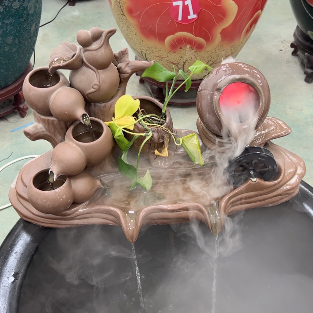 五福临门陶色摆件