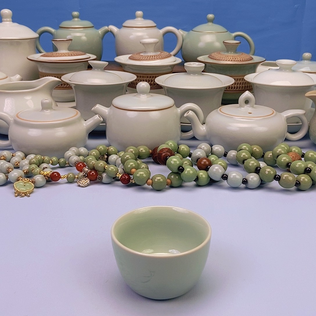 杯翠绿釉荷花杯原矿釉原产地