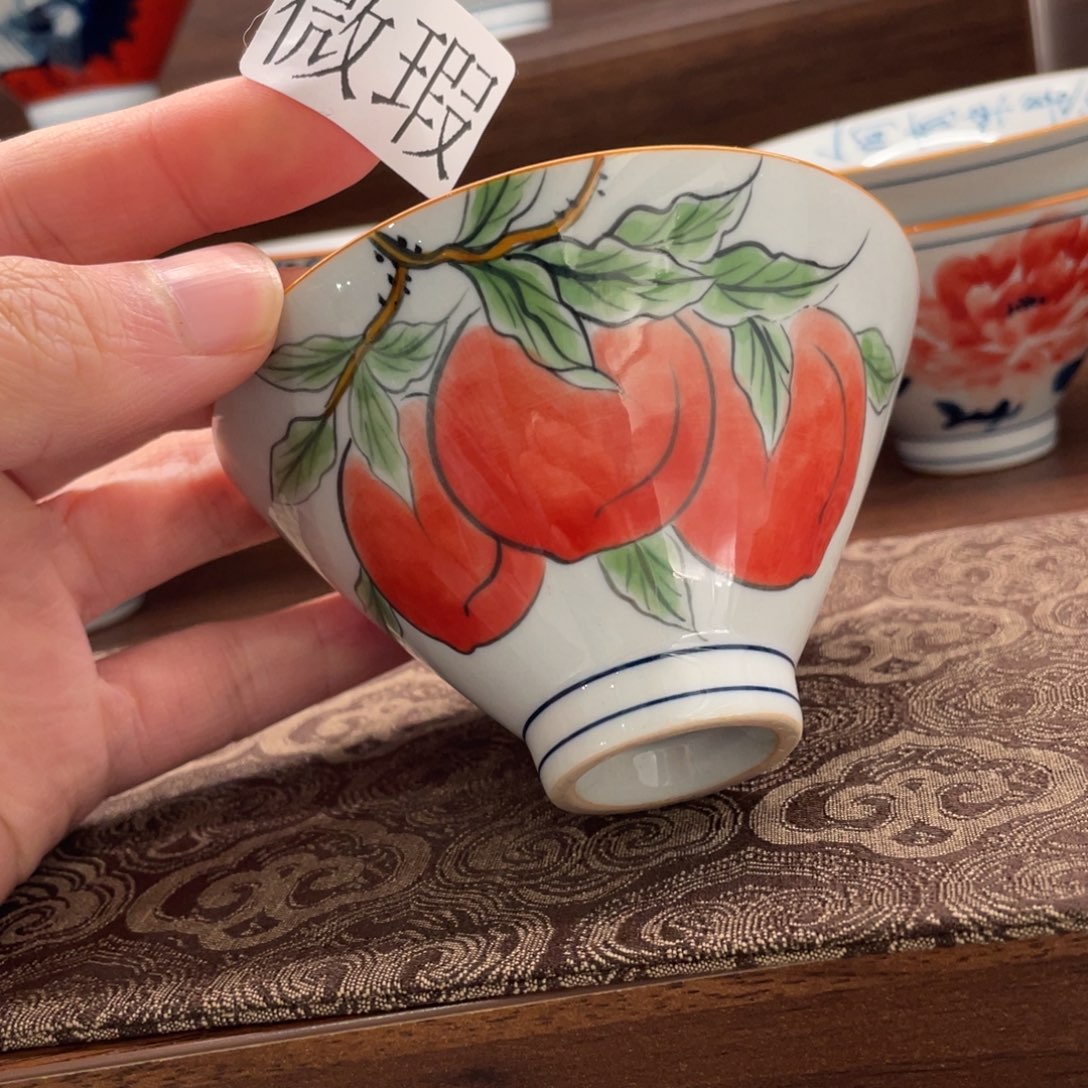 釉下手绘茶具微瑕