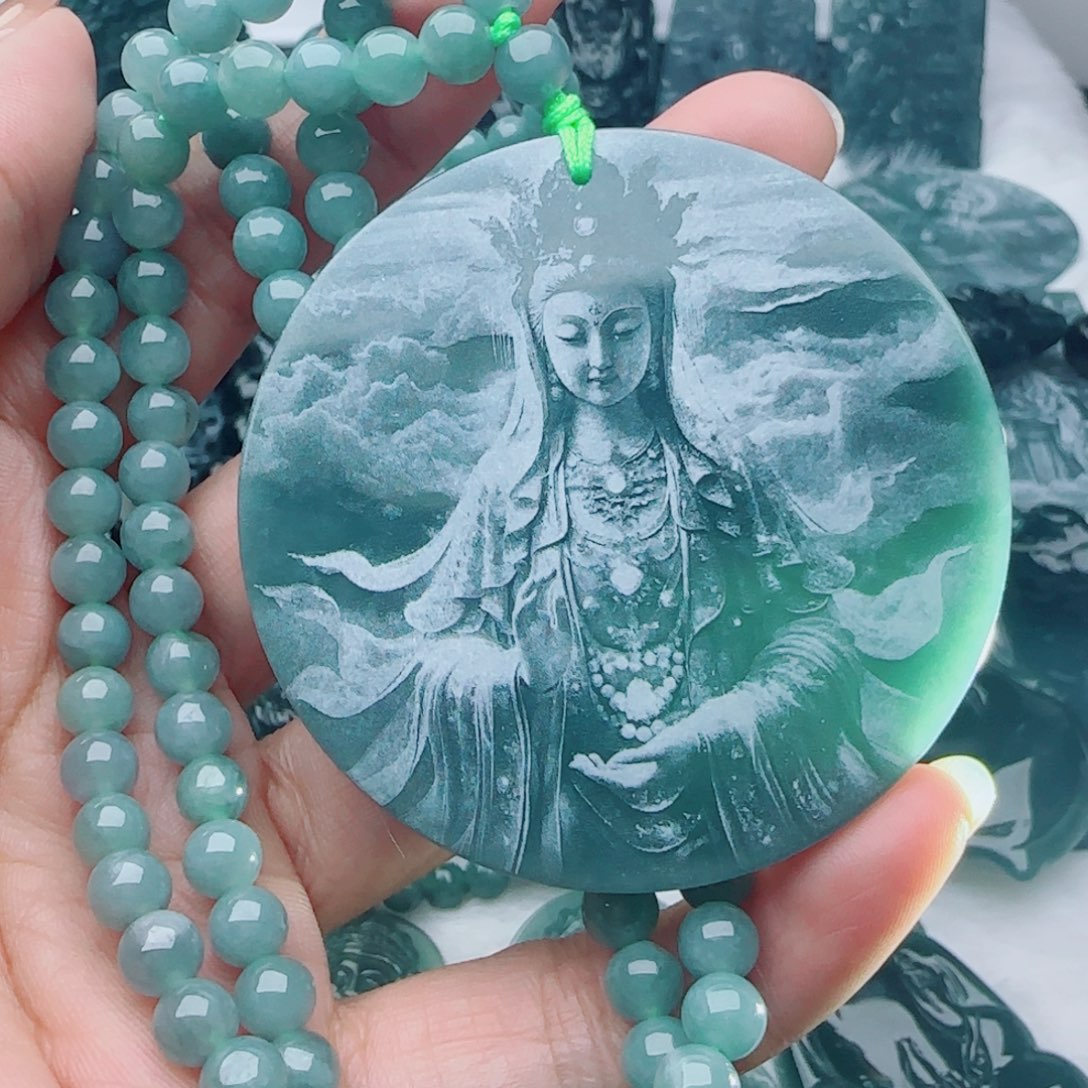 颈饰未镶嵌翡翠多样性发货天然的A货翡翠