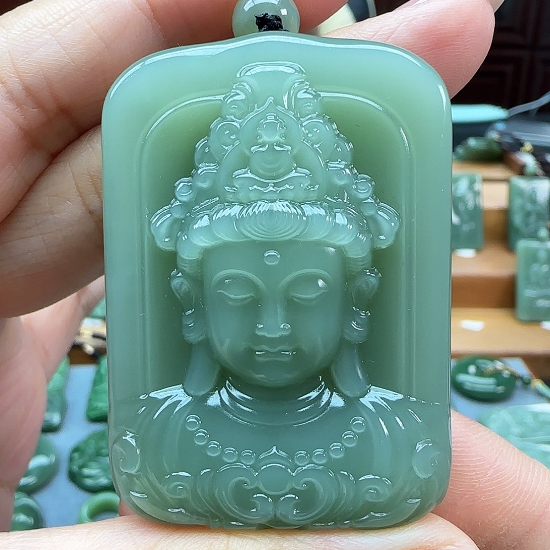 和田玉（碧玉）未镶嵌吊坠(不含链)聪****子