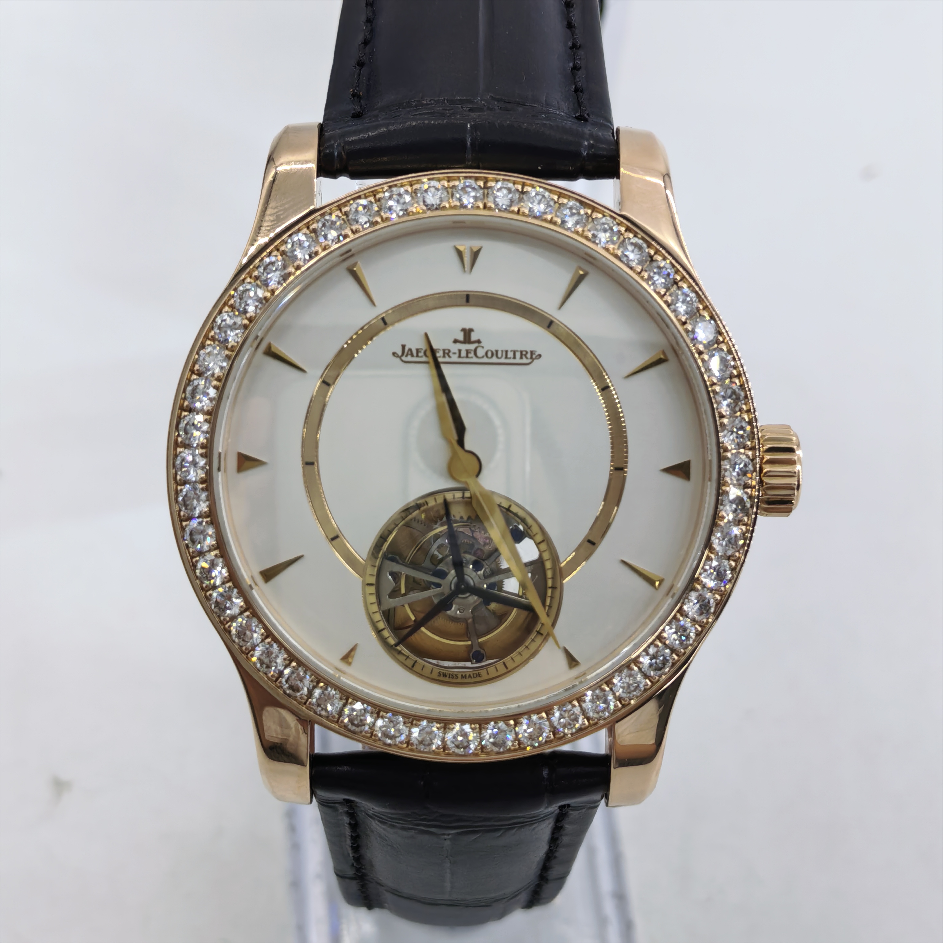 95新 Jaeger-LeCoultre/积家 大师系列机械 原钻 陀飞轮 43mm k金