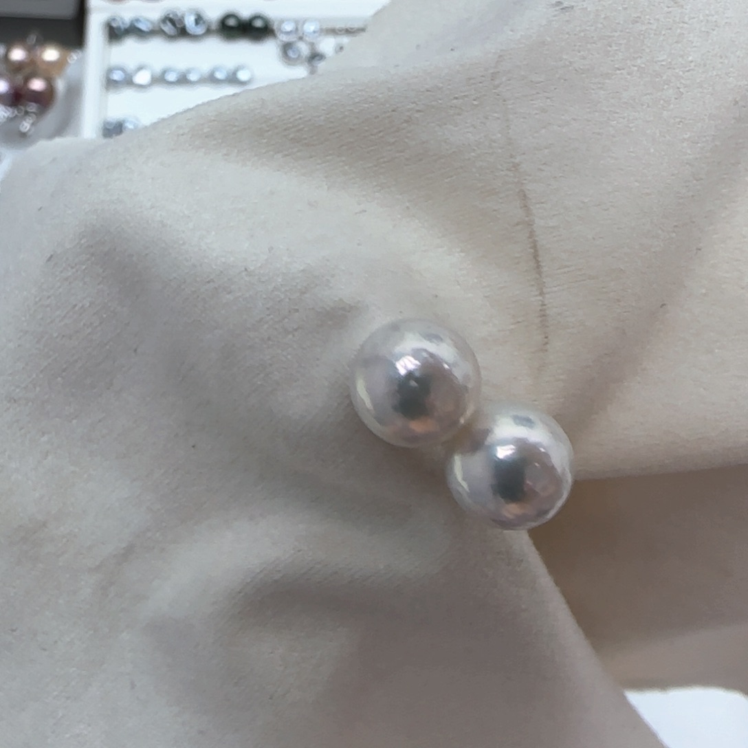 银S925镶嵌淡水珍珠耳饰