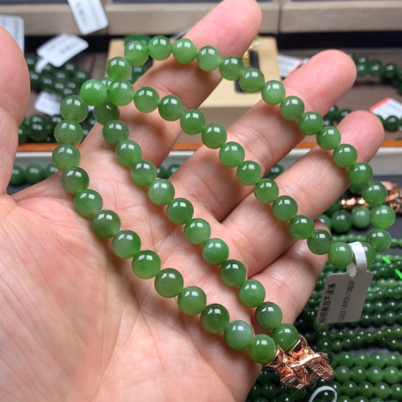 【闪购商品】和田玉（碧玉）颈饰未镶嵌8m m